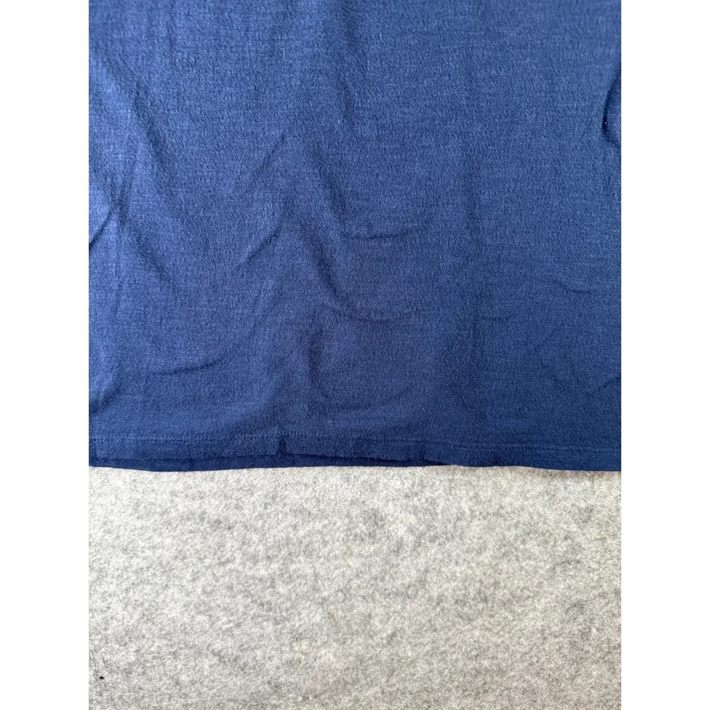 LOFT Navy‎ Blue Pintuck Eyelet Puff Sleeve Knit Top Medium